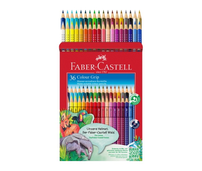 Creioane colorate triunghiulare grip 2001 Faber-Castell 36 culori/set Creioane colorate triunghiulare grip 2001 Faber-Castell 36 culori/set
