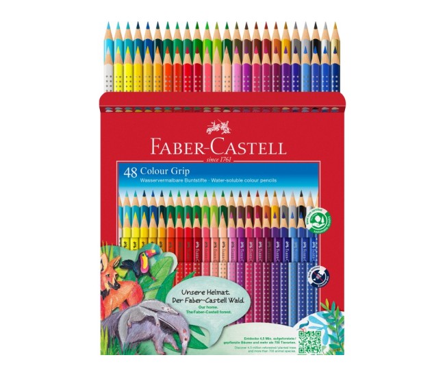 Creioane colorate triunghiulare grip 2001 Faber-Castell 48 culori/set Creioane colorate triunghiulare grip 2001 Faber-Castell 48 culori/set
