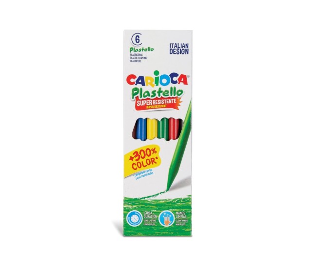 Creioane plastifiate Carioca Plastello 6/set Creioane plastifiate Carioca Plastello 6/set