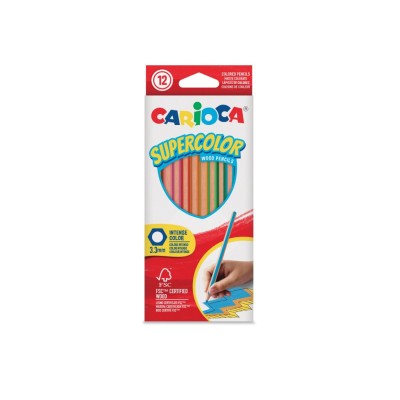 Creioane hexagonale Supercolor Carioca 12/set