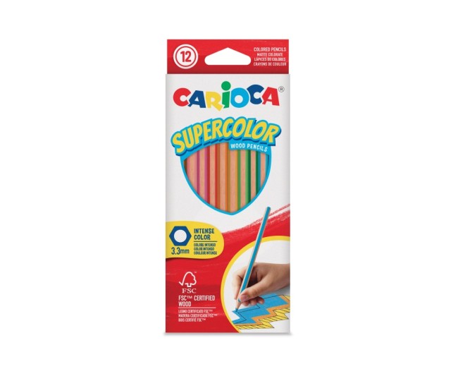 Creioane hexagonale Supercolor Carioca 12/set Creioane hexagonale Supercolor Carioca 12/set