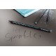 Creion grafit B triunghiular grip sparkle lemn negru midnight ocean Faber-Castell