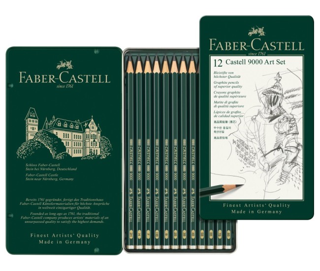 Creion grafit hexagonal Arta Castell 9000 Faber-Castell 12 buc/set Creion grafit hexagonal Arta Castell 9000 Faber-Castell 12 buc/set