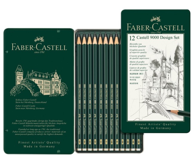 Creion grafit hexagonal Design Castell 9000 Faber-Castell 12 buc/set Creion grafit hexagonal Design Castell 9000 Faber-Castell 12 buc/set