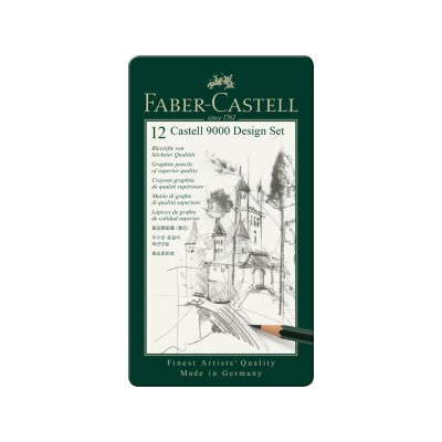 Creion grafit hexagonal Design Castell 9000 Faber-Castell 12 buc/set