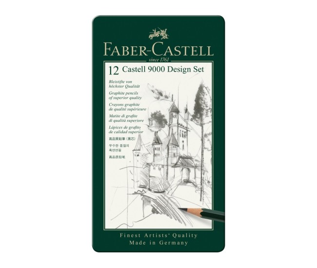 Creion grafit hexagonal Design Castell 9000 Faber-Castell 12 buc/set Creion grafit hexagonal Design Castell 9000 Faber-Castell 12 buc/set
