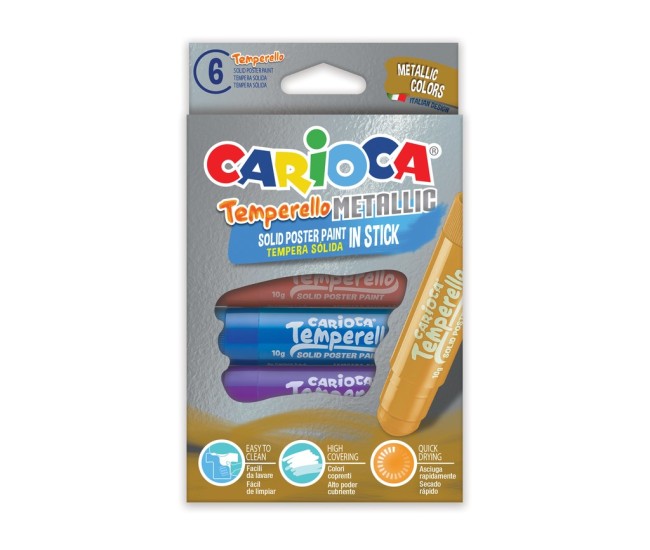 Creion-tempera Temperello Metalic Carioca 6/set