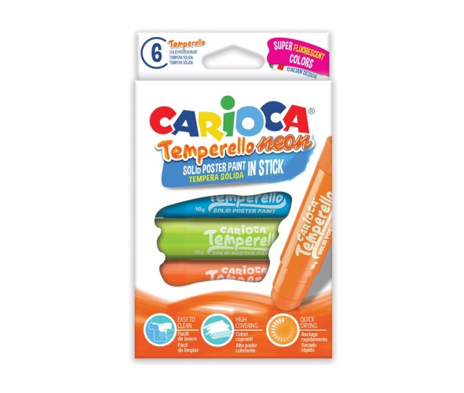 Creion-tempera Temperello Neon Carioca 6/set