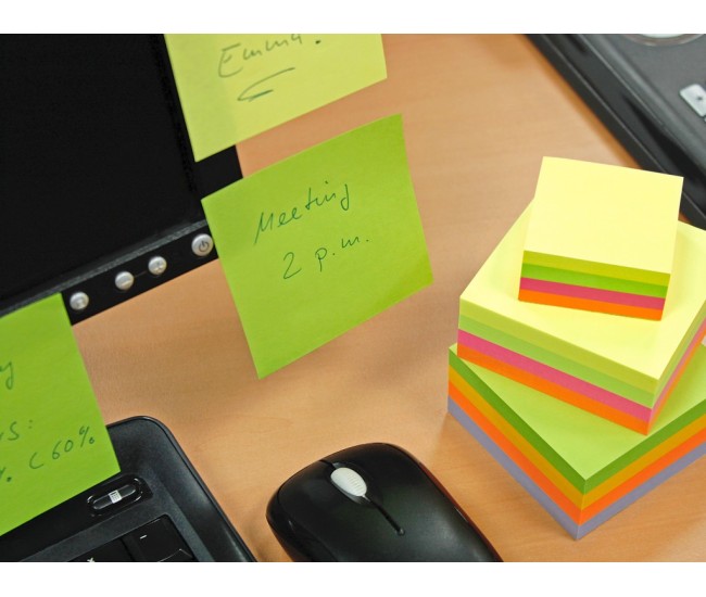 Cub notite adezive 75 x 75 mm 320 file multicolor brilliant Info Notes Cub notite adezive 75 x 75 mm 320 file multicolor brilliant Info Notes