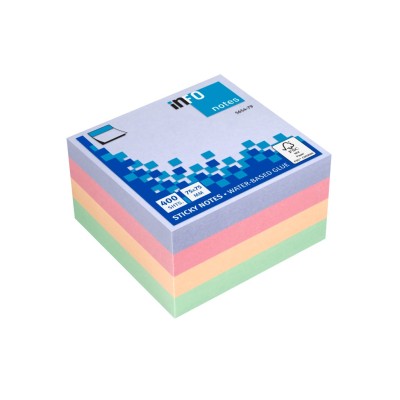 Cub notite adezive 75 x 75 mm 400 file Harmony Info Notes