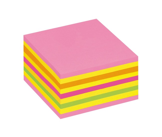 Notes adeziv 76 x 76 mm 450 file cub neon Post-it 3M Notes adeziv 76 x 76 mm 450 file cub neon Post-it 3M