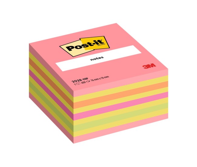 Notes adeziv 76 x 76 mm 450 file cub neon Post-it 3M Notes adeziv 76 x 76 mm 450 file cub neon Post-it 3M