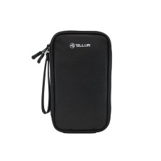 Geanta Tellur pentru organizare cabluri si accesorii, 21 x 12,5 x 6 cm, poliester, negru