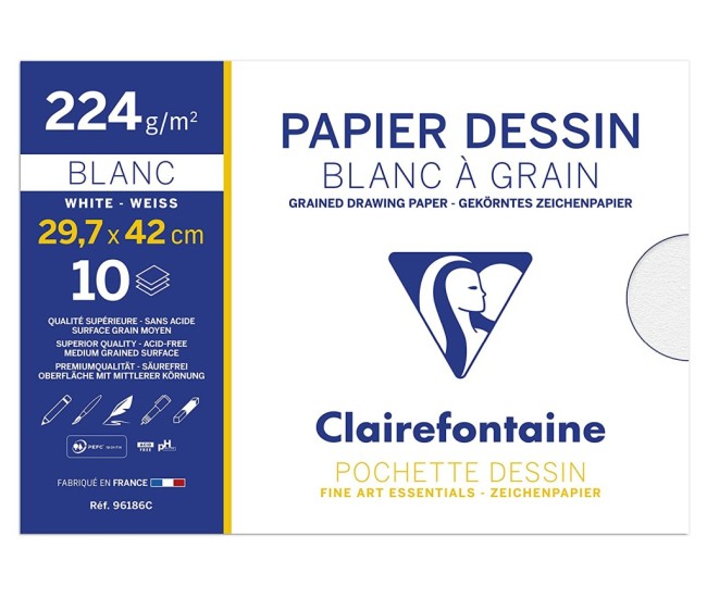 Hartie desen A3 224 g/mp 10 coli/plic Clairefontaine
