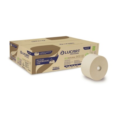 Hartie igienica autocut Lucart EcoNatural 900ID, 2 str, 202 m/rola, 12 role/bax