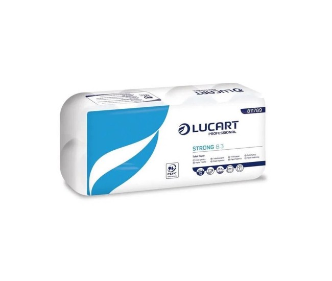 Hartie igienica Lucart Strong 8.3, 3 str, alba, 29 m/rola, 8 role/set