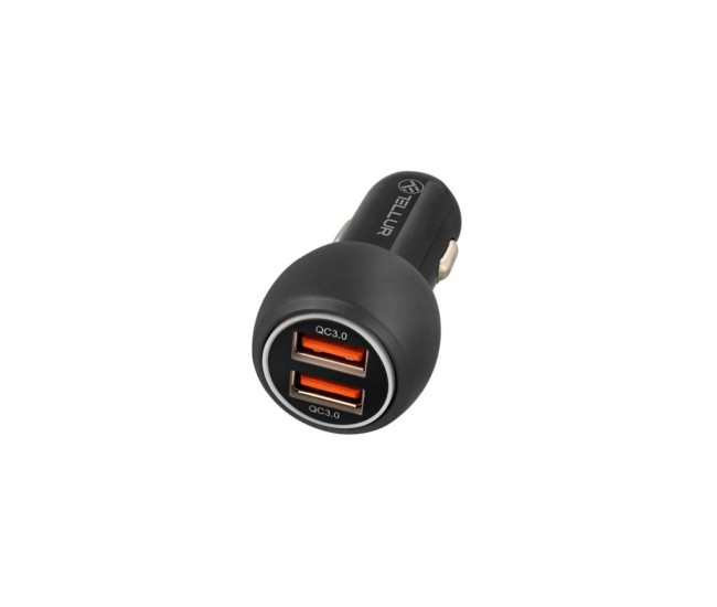 Incarcator auto Tellur FCC8 6A 36W (QC 3.0 + QC 3.0), negru