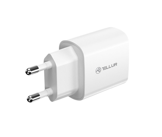 Incarcator priza ultra rapid Tellur 20W PD, USB-C, alb Incarcator priza ultra rapid Tellur 20W PD, USB-C, alb