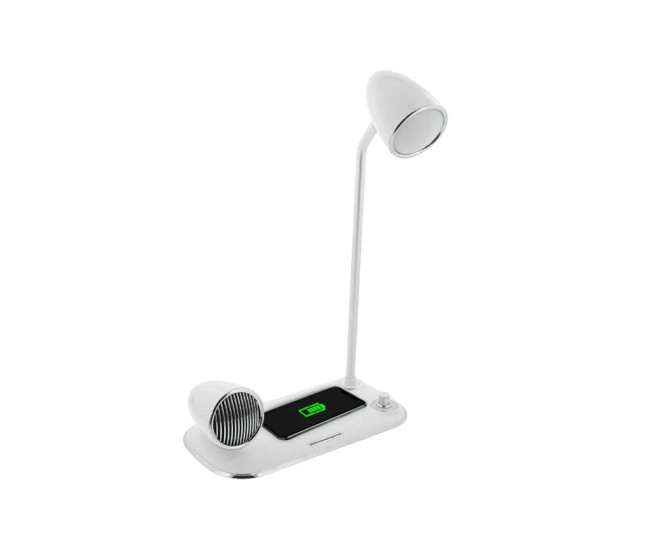 Incarcator wireless birou Tellur, 15W, Boxa Bluetooth 5W, Lampa de birou, Tellur Nostalgia, Alb Incarcator wireless birou Tellur, 15W, Boxa Bluetooth 5W, Lampa de birou, Tellur Nostalgia, Alb