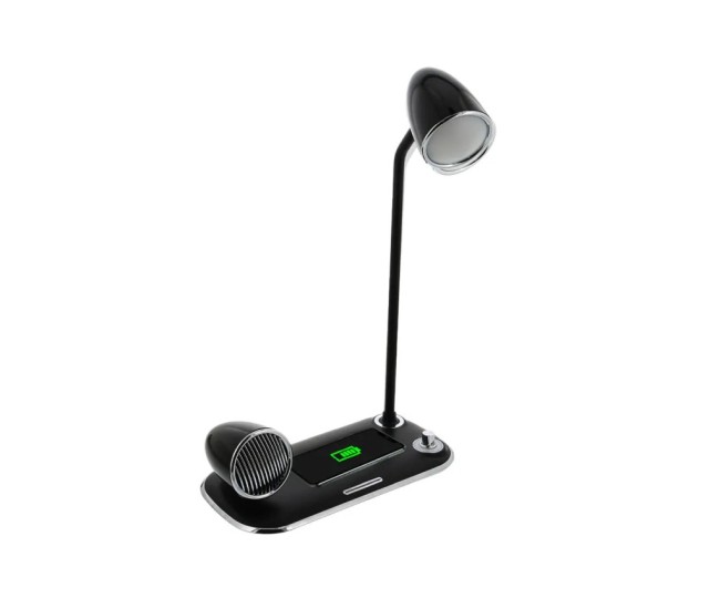 Incarcator wireless birou Tellur, 15W, Boxa Bluetooth 5W, Lampa de birou, Tellur Nostalgia, Negru Incarcator wireless birou Tellur, 15W, Boxa Bluetooth 5W, Lampa de birou, Tellur Nostalgia, Negru