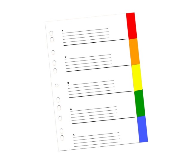 Index plastic 5/set Index plastic 5/set