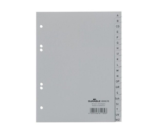 Index plastic A5 A-Z Durable Index plastic A5 A-Z Durable