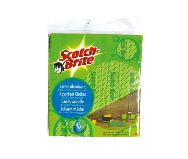 Laveta absorbanta 3 straturi Scotch-Brite, 3 buc/set Laveta absorbanta 3 straturi Scotch-Brite, 3 buc/set