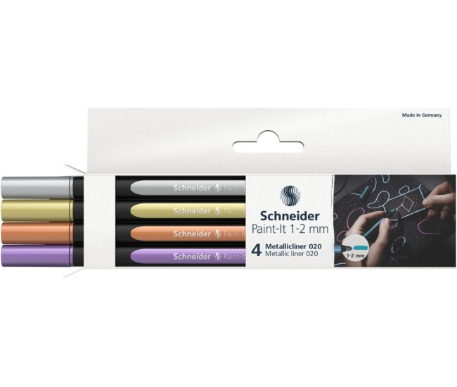Liner metalic Schneider Paint-It 020 1-2 mm 4 buc/set Liner metalic Schneider Paint-It 020 1-2 mm 4 buc/set