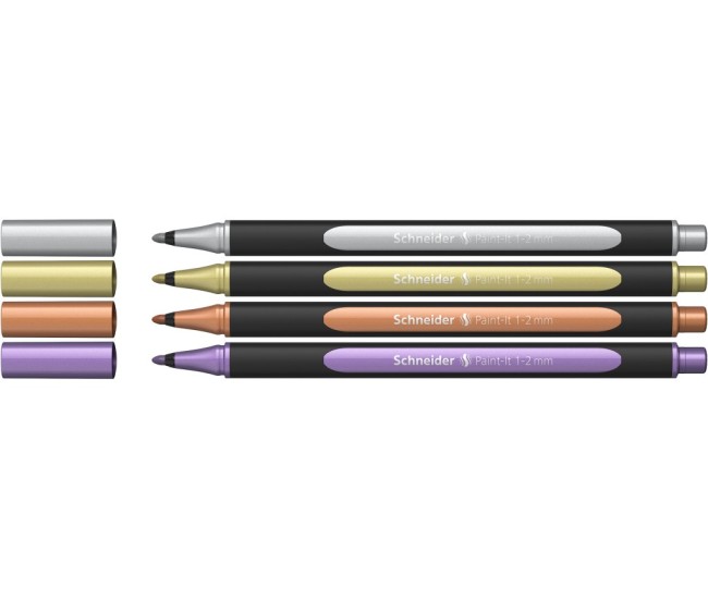 Liner metalic Schneider Paint-It 020 1-2 mm 4 buc/set Liner metalic Schneider Paint-It 020 1-2 mm 4 buc/set