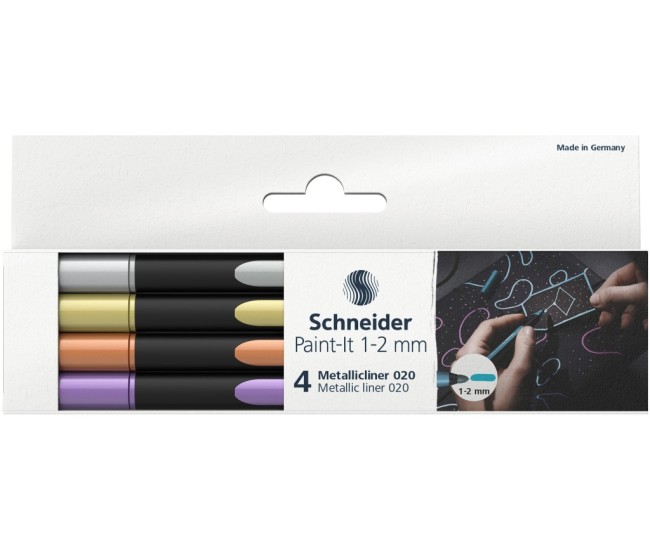Liner metalic Schneider Paint-It 020 1-2 mm 4 buc/set Liner metalic Schneider Paint-It 020 1-2 mm 4 buc/set