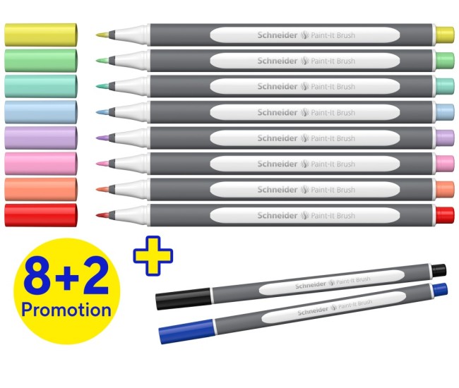 Marker cu varf pensula Paint-It 070 Schneider 10/set Marker cu varf pensula Paint-It 070 Schneider 10/set