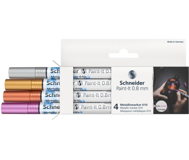 Marker metalic Schneider Paint-It 010 0,8 mm 4 buc/set1 Marker metalic Schneider Paint-It 010 0,8 mm 4 buc/set1