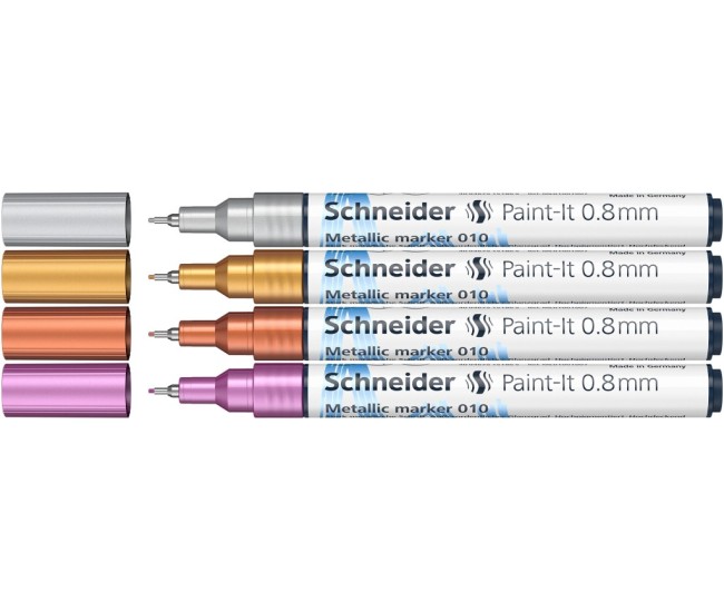Marker metalic Schneider Paint-It 010 0,8 mm 4 buc/set1 Marker metalic Schneider Paint-It 010 0,8 mm 4 buc/set1