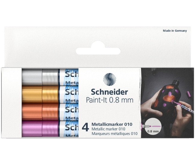 Marker metalic Schneider Paint-It 010 0,8 mm 4 buc/set1 Marker metalic Schneider Paint-It 010 0,8 mm 4 buc/set1