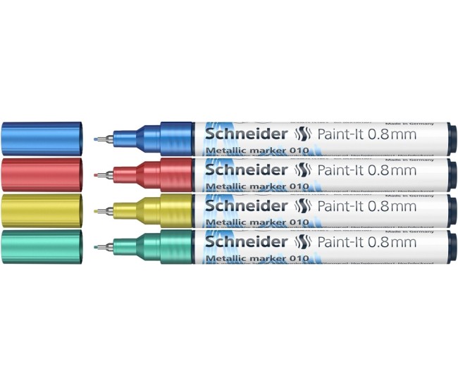 Marker metalic Schneider Paint-It 010 0,8 mm 4 buc/set2 Marker metalic Schneider Paint-It 010 0,8 mm 4 buc/set2