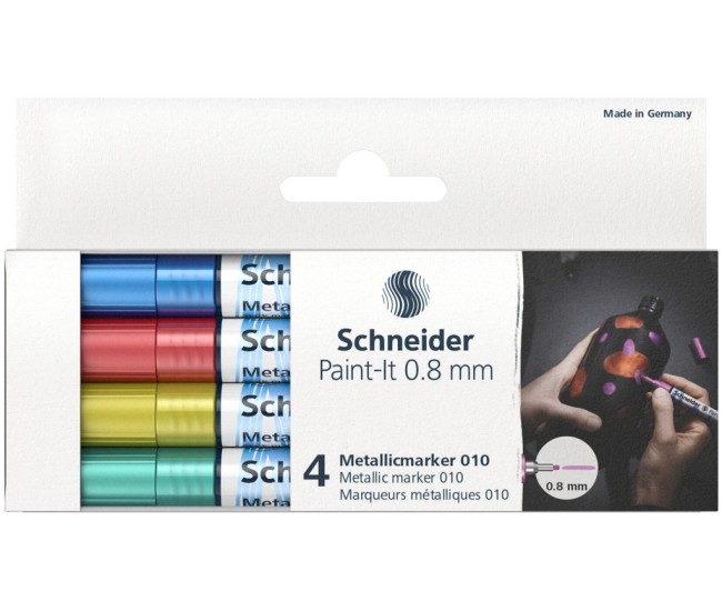 Marker metalic Schneider Paint-It 010 0,8 mm 4 buc/set2 Marker metalic Schneider Paint-It 010 0,8 mm 4 buc/set2