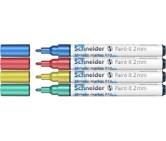 Marker metalic Schneider Paint-It 011 2 mm 4 buc/set2 Marker metalic Schneider Paint-It 011 2 mm 4 buc/set2