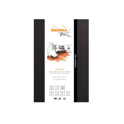Blocnotes grafic A4+ (21 x 31,8 cm), 50 file, portrait Rhodia Touch Layout