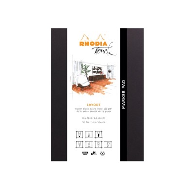 Blocnotes grafic A5+ (16 x 21), portrait, 50 file, Rhodia Touch Layout