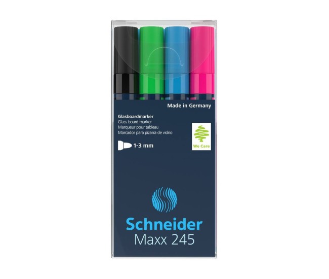 Marker pentru sticla Schneider Maxx 245 4 buc/set Marker pentru sticla Schneider Maxx 245 4 buc/set