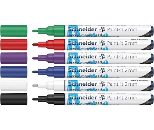 Marker cu vopsea acrilica Paint-It 310 2 mm Schneider 6 buc/set1