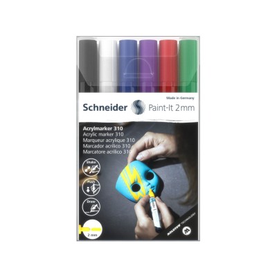 Marker cu vopsea acrilica Paint-It 310 2 mm Schneider 6 buc/set1