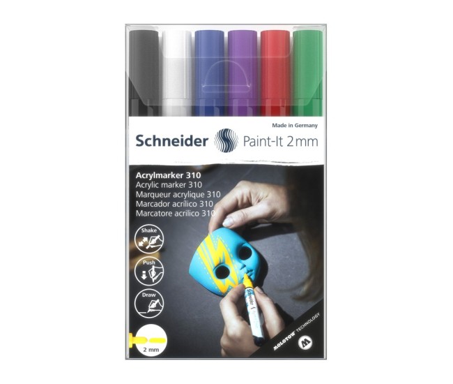 Marker cu vopsea acrilica Paint-It 310 2 mm Schneider 6 buc/set1