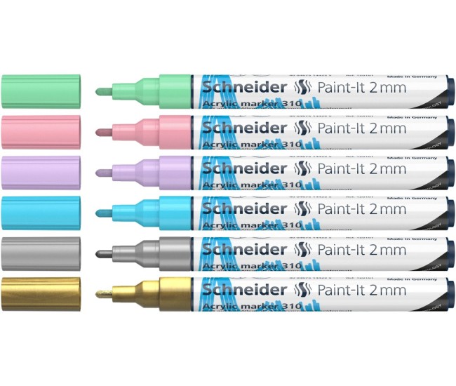 Marker cu vopsea acrilica Paint-It 310 2 mm Schneider 6 buc/set2