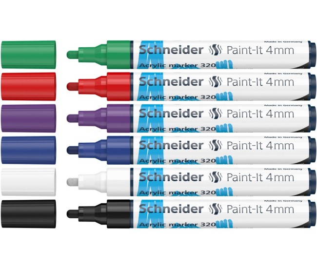 Marker cu vopsea acrilica Paint-It 320 4 mm Schneider 6 buc/set1