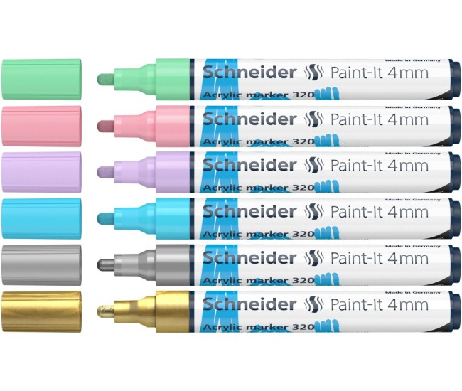 Marker cu vopsea acrilica Paint-It 320 4 mm Schneider 6 buc/set2