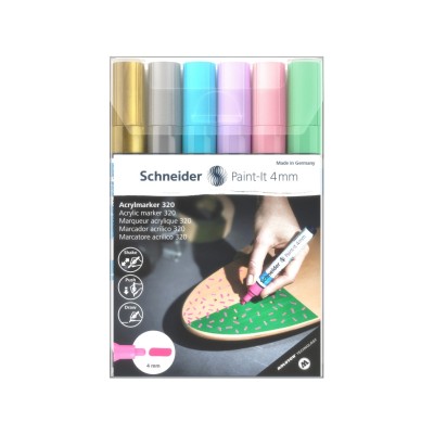 Marker cu vopsea acrilica Paint-It 320 4 mm Schneider 6 buc/set2