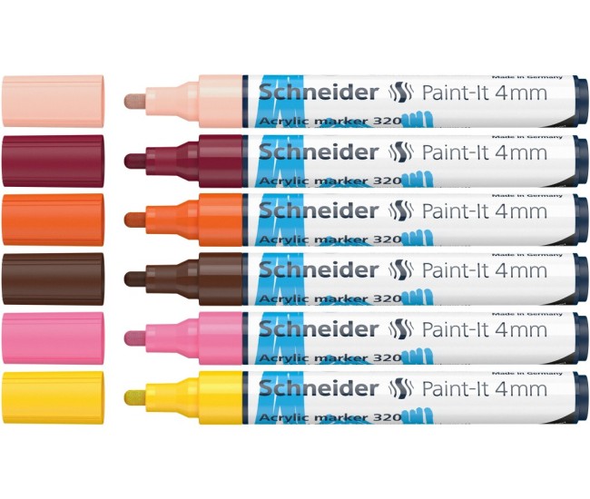 Marker cu vopsea acrilica Paint-It 320 4 mm Schneider 6 buc/set3