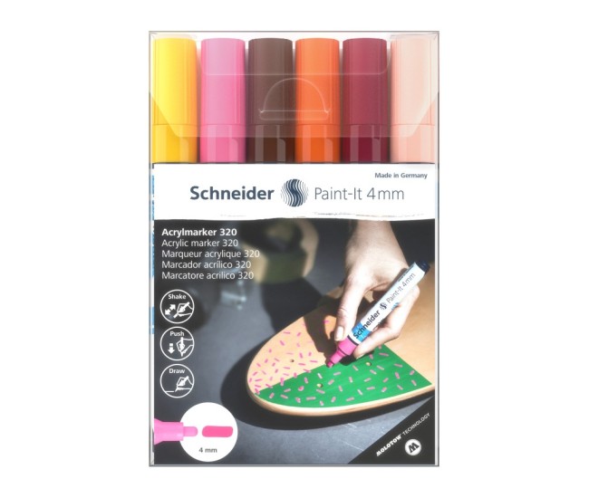 Marker cu vopsea acrilica Paint-It 320 4 mm Schneider 6 buc/set3