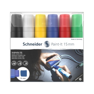 Marker cu vopsea acrilica Paint-It 330 15 mm Schneider 6 buc/Set1